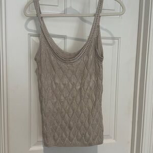 White House Black Market Light Sand Knit Tank